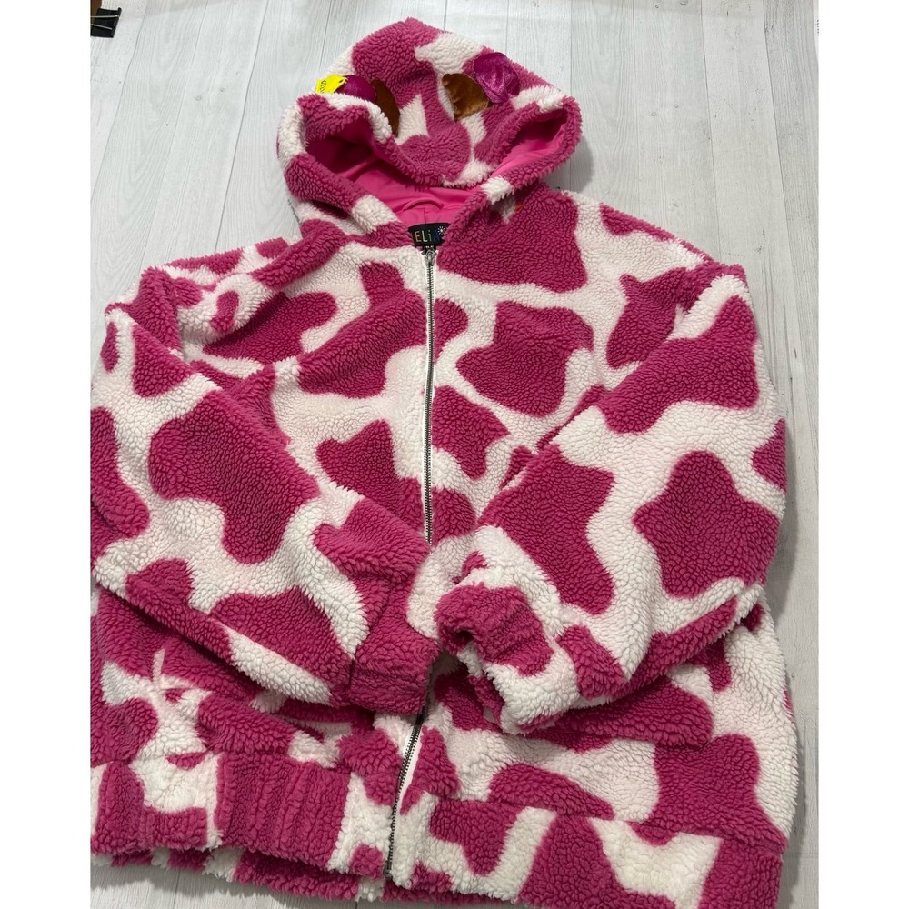Dolls Kill / dELiA*s Moo-Tastic Mingle Hooded Sherpa size large